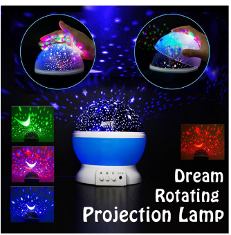 LED Rotating Moon lamp, Dream Rotating projection Lamp Romantic Light, Starry Sky Star Projector Lamp - REVEL.PK