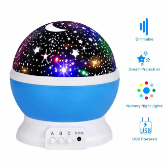 LED Rotating Moon lamp, Dream Rotating projection Lamp Romantic Light, Starry Sky Star Projector Lamp - REVEL.PK